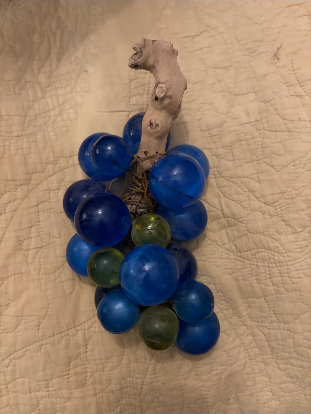 Lucite blue green classic vintage bundle of branch grapes grapevine